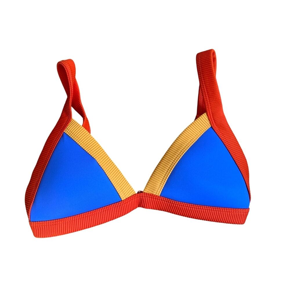 ONEONE Kameron Triangle Bikini Top Size Medium Color Block NEW NWT